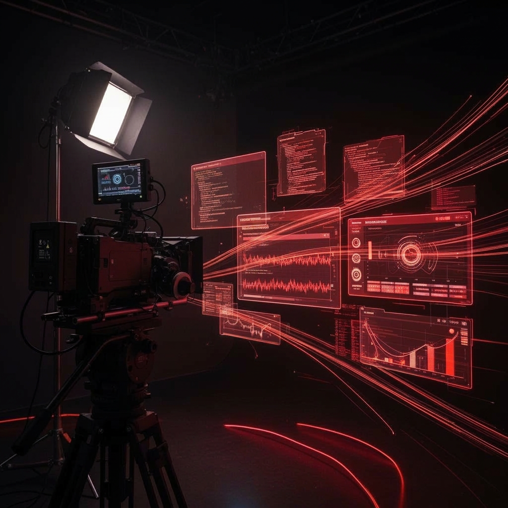 Abstract creative composition representing RGE Media's full-service offering